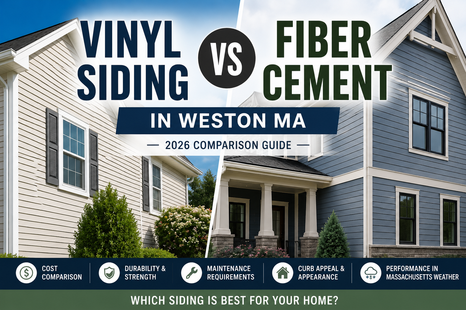Vinyl Siding vs Fiber Cement in Weston MA